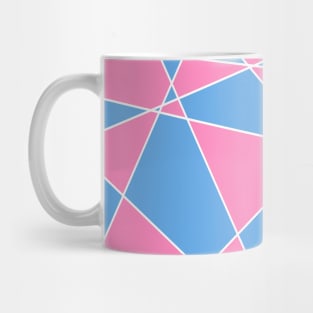 Pastel Pink And Blue Geometric Pattern Mug